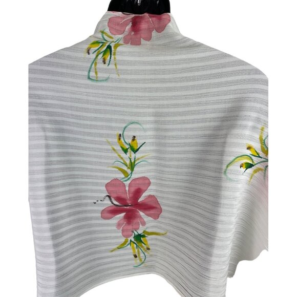 Pink Floral Design Light Scarf Wrap Shawl Pashmina - Picture 2 of 11